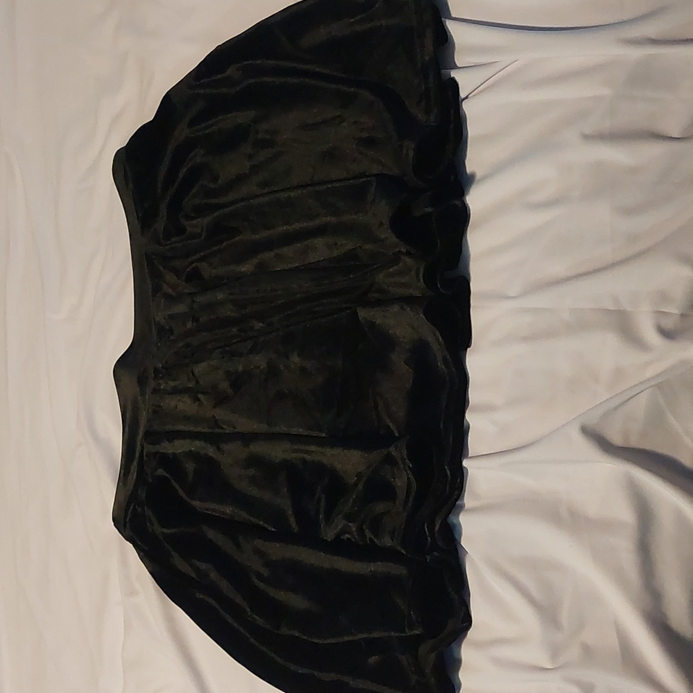 Flowy black crushed velvet skirt